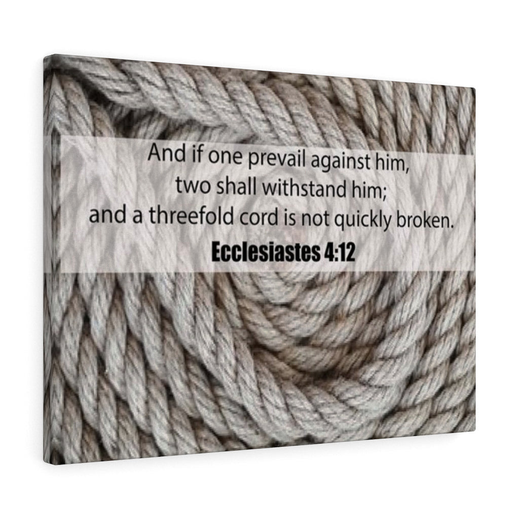 Scripture Canvas Threefold Cord Ecclesiastes 4:12 Christian Wall Art Bible Verse Meaningful Home Decor Gifts Unique Housewarming Gift Ideas Framed Prints, Canvas