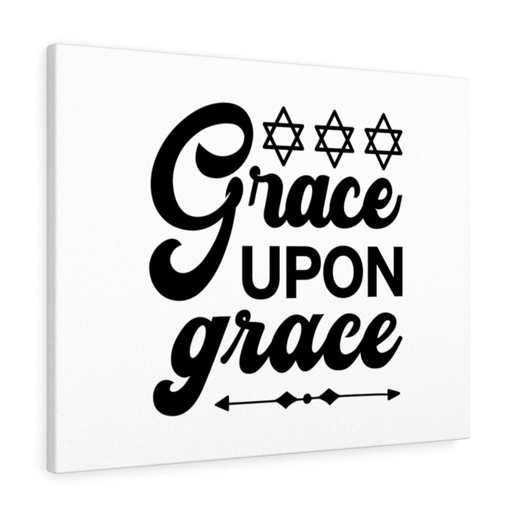 Scripture Canvas Grace Upon Grace Christian Wall Art Bible Verse Meaningful Home Decor Gifts Unique Housewarming Gift Ideas Framed Prints, Canvas