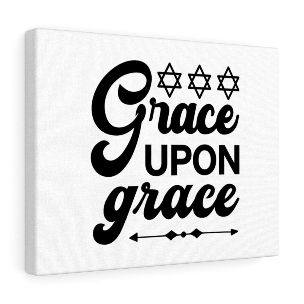 Scripture Canvas Grace Upon Grace Christian Wall Art Bible Verse Meaningful Home Decor Gifts Unique Housewarming Gift Ideas Framed Prints, Canvas