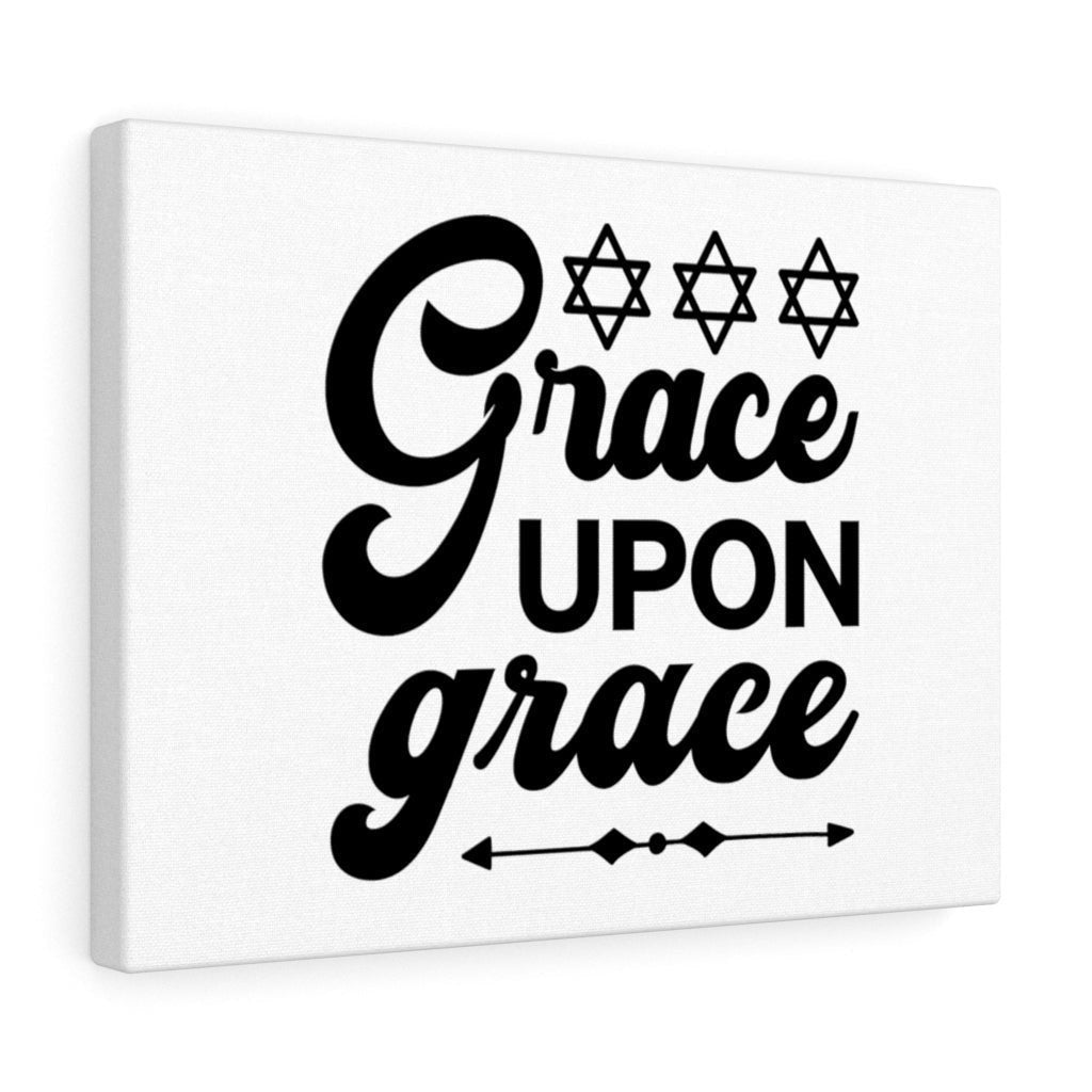 Scripture Canvas Grace Upon Grace Christian Wall Art Bible Verse Meaningful Home Decor Gifts Unique Housewarming Gift Ideas Framed Prints, Canvas
