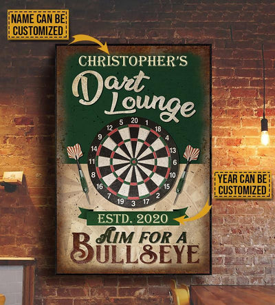 Personalized Darts Aim For A Bullseyeaeticon Wall Art Framed Prints, Canvas