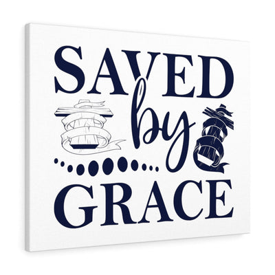 Scripture Canvas Saved By Grace Christian Wall Art Meaningful Home Decor Gifts Unique Housewarming Gift Ideas Framed Prints, Canvas