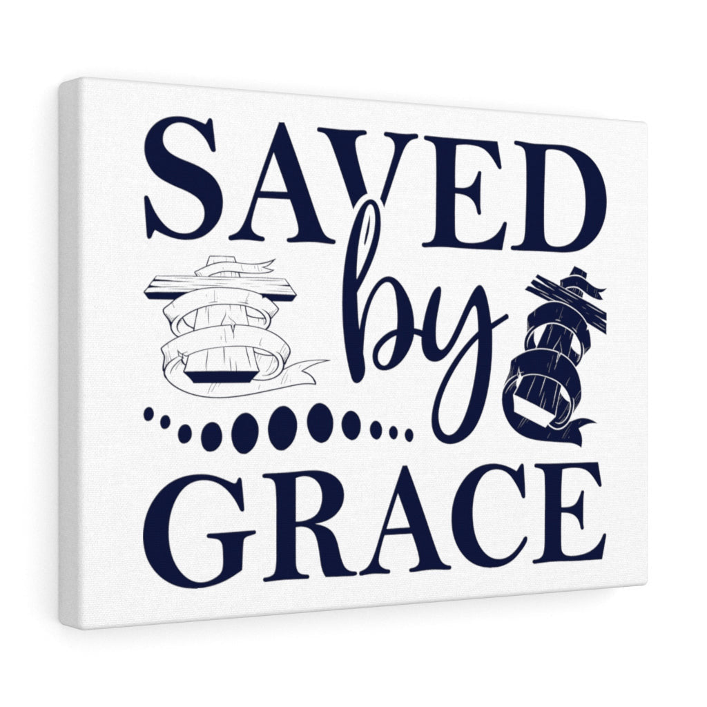 Scripture Canvas Saved By Grace Christian Wall Art Meaningful Home Decor Gifts Unique Housewarming Gift Ideas Framed Prints, Canvas