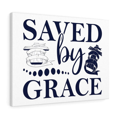 Scripture Canvas Saved By Grace Christian Wall Art Meaningful Home Decor Gifts Unique Housewarming Gift Ideas Framed Prints, Canvas