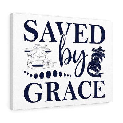 Scripture Canvas Saved By Grace Christian Wall Art Meaningful Home Decor Gifts Unique Housewarming Gift Ideas Framed Prints, Canvas