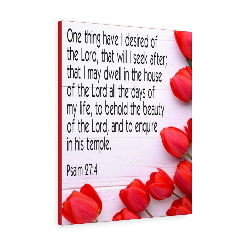 Scripture Canvas The Beauty of The Lord Psalm 27:4 Christian Wall Art Bible Verse Meaningful Home Decor Gifts Unique Housewarming Gift Ideas Framed Prints, Canvas