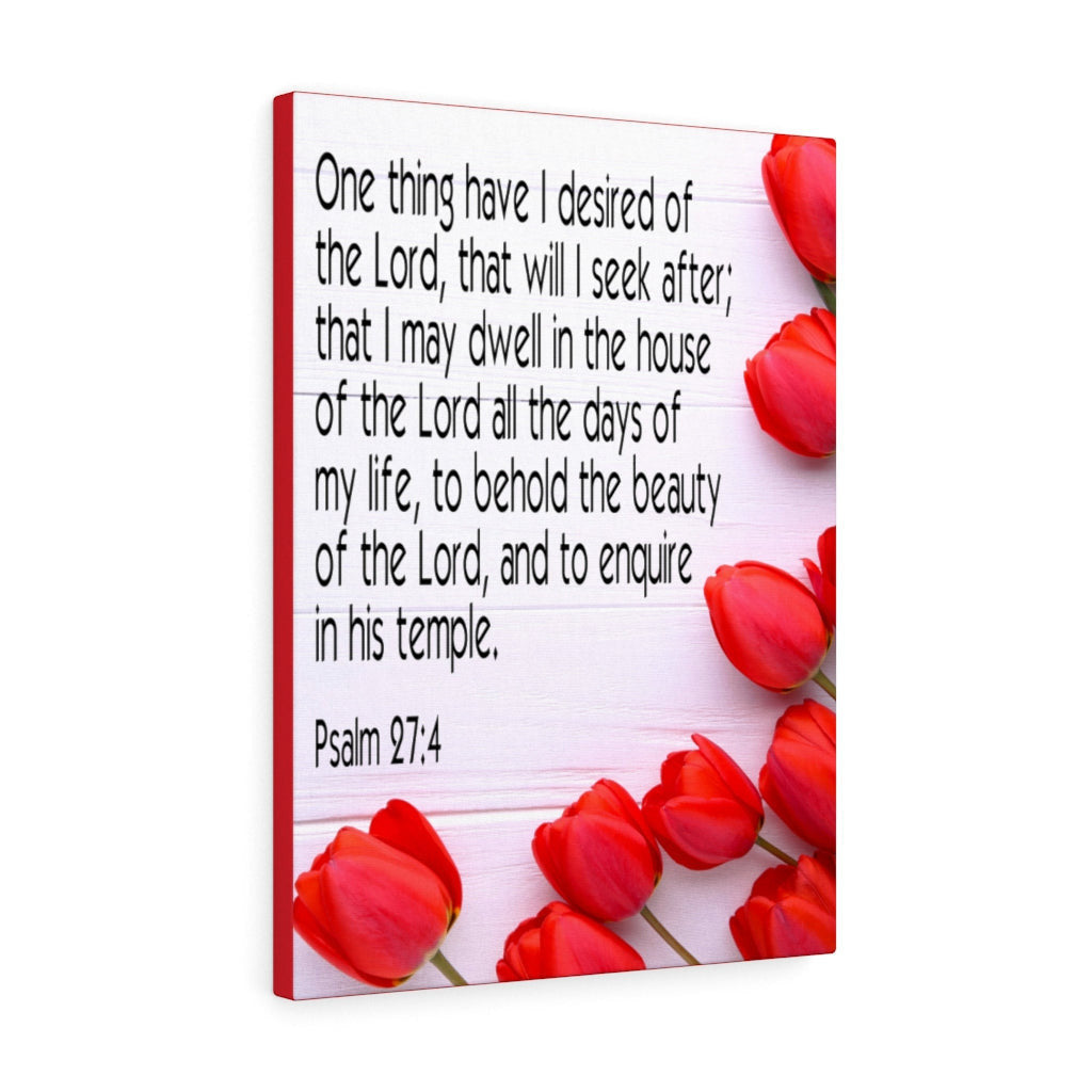 Scripture Canvas The Beauty of The Lord Psalm 27:4 Christian Wall Art Bible Verse Meaningful Home Decor Gifts Unique Housewarming Gift Ideas Framed Prints, Canvas