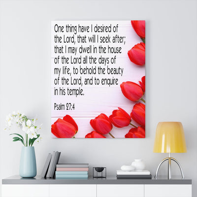 Scripture Canvas The Beauty of The Lord Psalm 27:4 Christian Wall Art Bible Verse Meaningful Home Decor Gifts Unique Housewarming Gift Ideas Framed Prints, Canvas