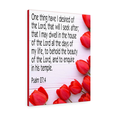 Scripture Canvas The Beauty of The Lord Psalm 27:4 Christian Wall Art Bible Verse Meaningful Home Decor Gifts Unique Housewarming Gift Ideas Framed Prints, Canvas