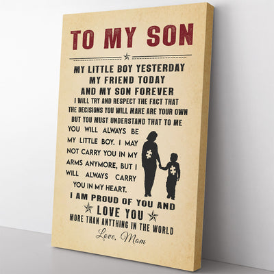 Personalized To My Son I Am Proud Of You Wall Art, Gift For Autism Son Framed Prints, Canvas