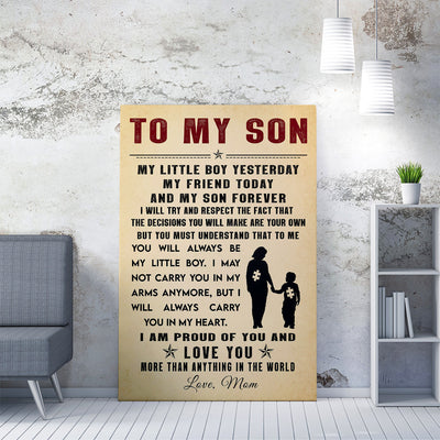 Personalized To My Son I Am Proud Of You Wall Art, Gift For Autism Son Framed Prints, Canvas