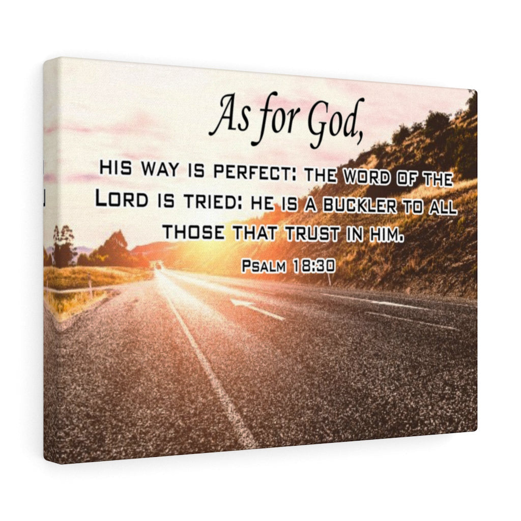 Scripture Canvas As For God Psalm 18:30 Scripture Christian Wall Art Bible Verse Meaningful Home Decor Gifts Unique Housewarming Gift Ideas Framed Prints, Canvas