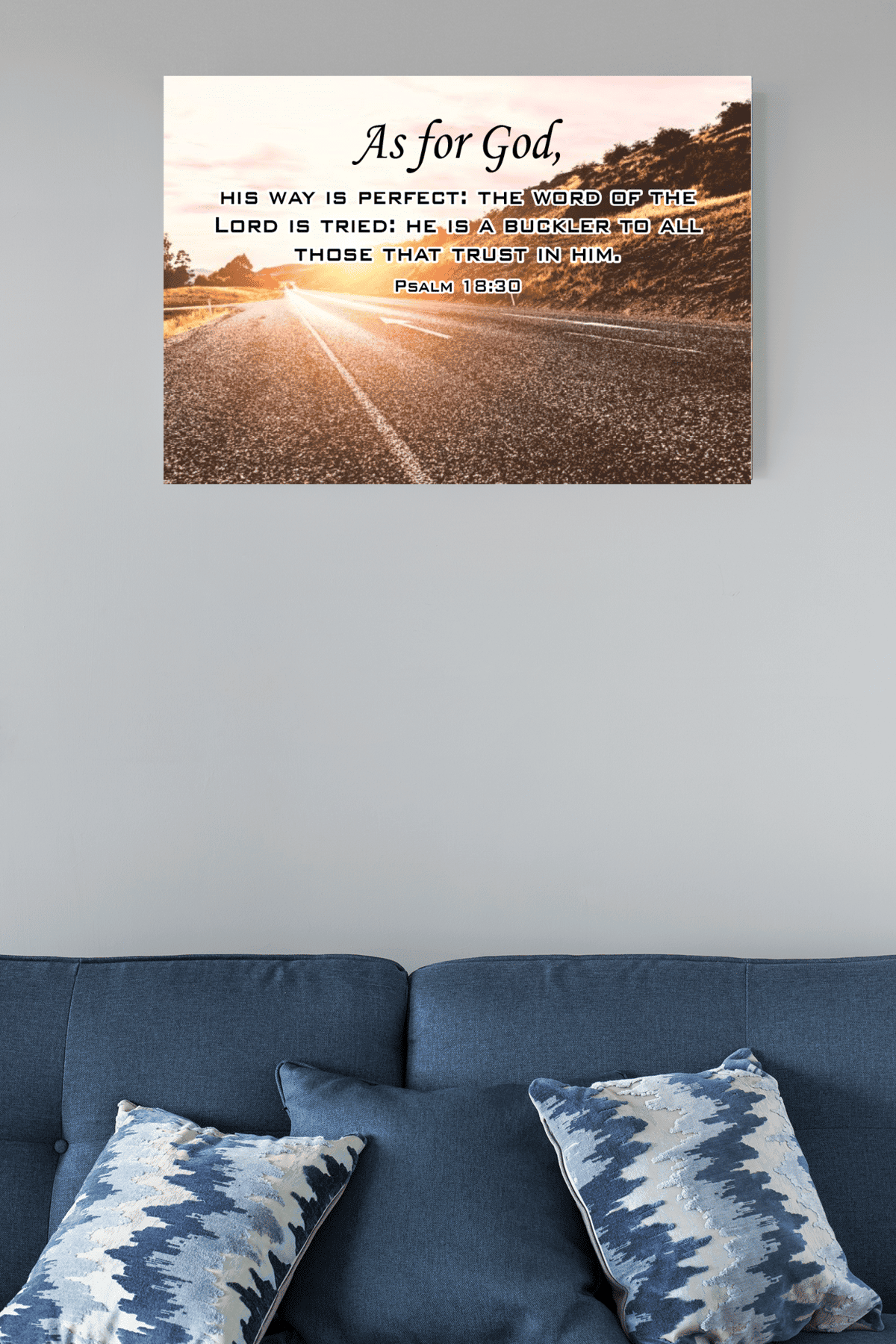 Scripture Canvas As For God Psalm 18:30 Scripture Christian Wall Art Bible Verse Meaningful Home Decor Gifts Unique Housewarming Gift Ideas Framed Prints, Canvas