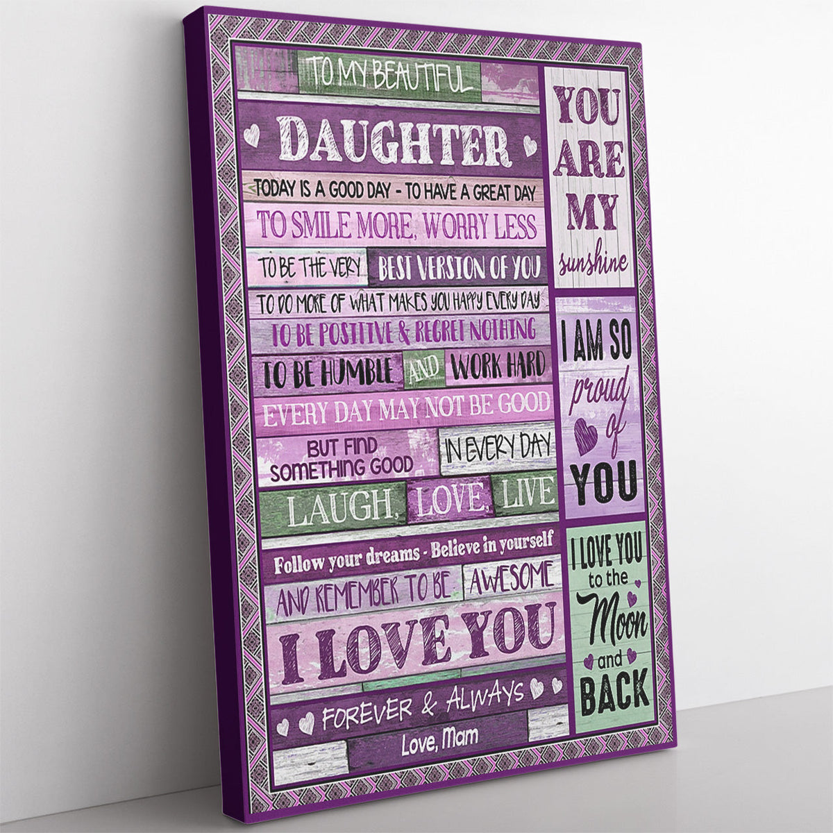 Motivational Quote Home Decor Wall Art Gift Ideas Gift For Daughter, The Very Best Version Of You Home Decor Wall Art Gift Ideas for Daughter Framed Prints, Canvas