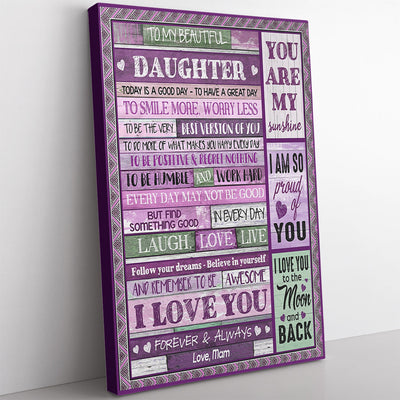 Motivational Quote Home Decor Wall Art Gift Ideas Gift For Daughter, The Very Best Version Of You Home Decor Wall Art Gift Ideas for Daughter Framed Prints, Canvas