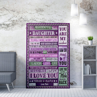 Motivational Quote Home Decor Wall Art Gift Ideas Gift For Daughter, The Very Best Version Of You Home Decor Wall Art Gift Ideas for Daughter Framed Prints, Canvas