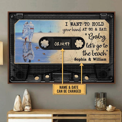 Personalized Canvas Frames Home Decoration Beach Hold Your Hand  Framed Prints, Canvas