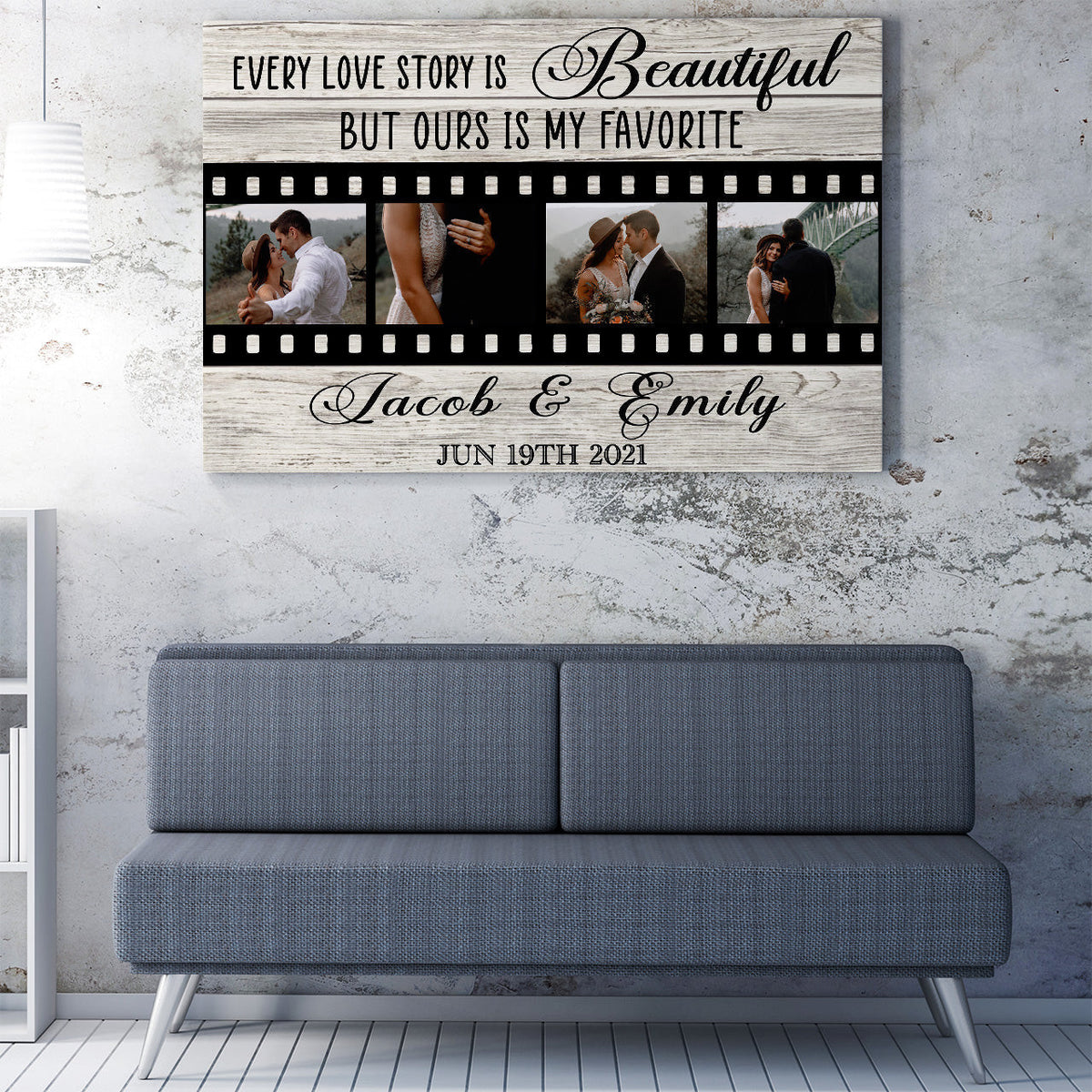 Personalized Photo Gift Ideas Gift For Husband, Every Love Story is Beautiful Our is My Favorite Home Decor Wall Art Gift Ideas Framed Prints, Canvas