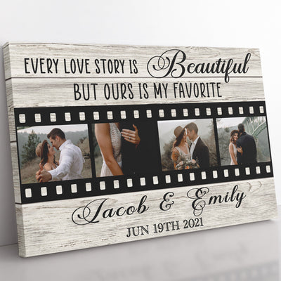 Personalized Photo Gift Ideas Gift For Husband, Every Love Story is Beautiful Our is My Favorite Home Decor Wall Art Gift Ideas Framed Prints, Canvas