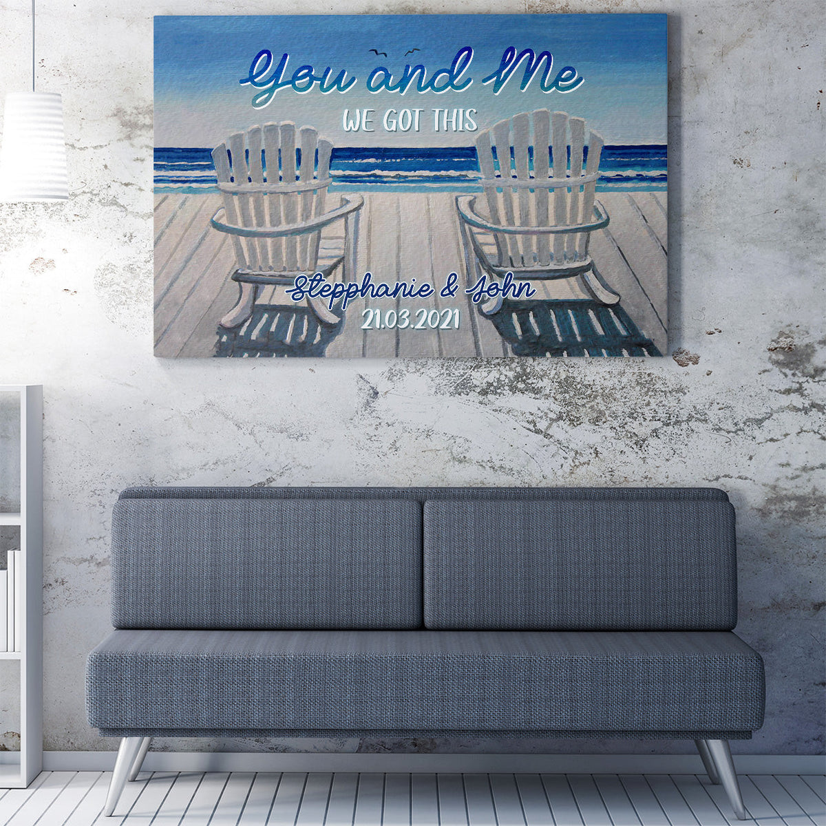 Custom Name Date Home Decor Wall Art Gift Ideas Anniversary Wedding Gift For Wife, You and Me We Got This Home Decor Wall Art Gift Ideas Framed Prints, Canvas