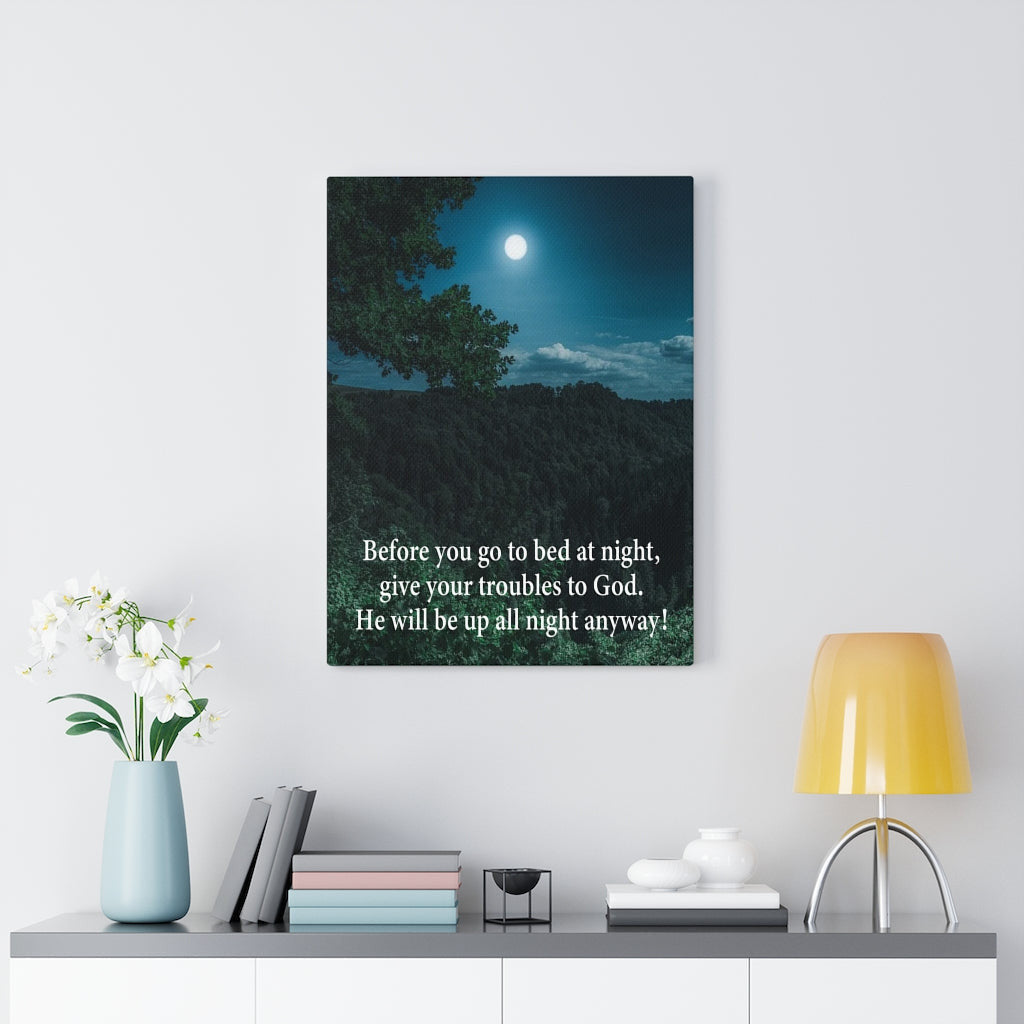 God Has Your Problems Canvas Christian Wall Art Bible Verse Meaningful Home Decor Gifts Unique Housewarming Gift Ideas Framed Prints, Canvas