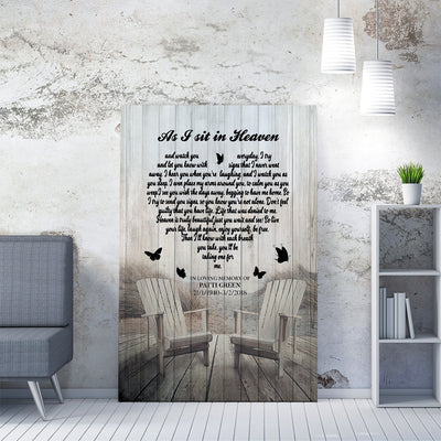As I Sit In Heaven Personalized Home Decor Wall Art Gift Ideas, Memorial Heart Home Decor Wall Art Gift Ideas Gift Ideas Framed Prints, Canvas