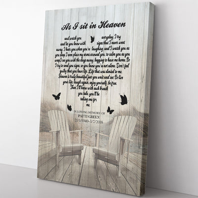 As I Sit In Heaven Personalized Home Decor Wall Art Gift Ideas, Memorial Heart Home Decor Wall Art Gift Ideas Gift Ideas Framed Prints, Canvas