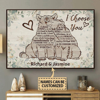 Personalized Canvas Frames Home Decoration Bear I Choose You  Framed Prints, Canvas