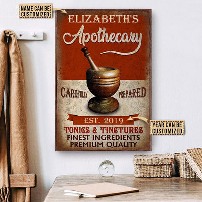 Personalized Canvas Frames Home Decoration Apothecary Tonics & Tinctures Home Decor Framed Prints, Canvas
