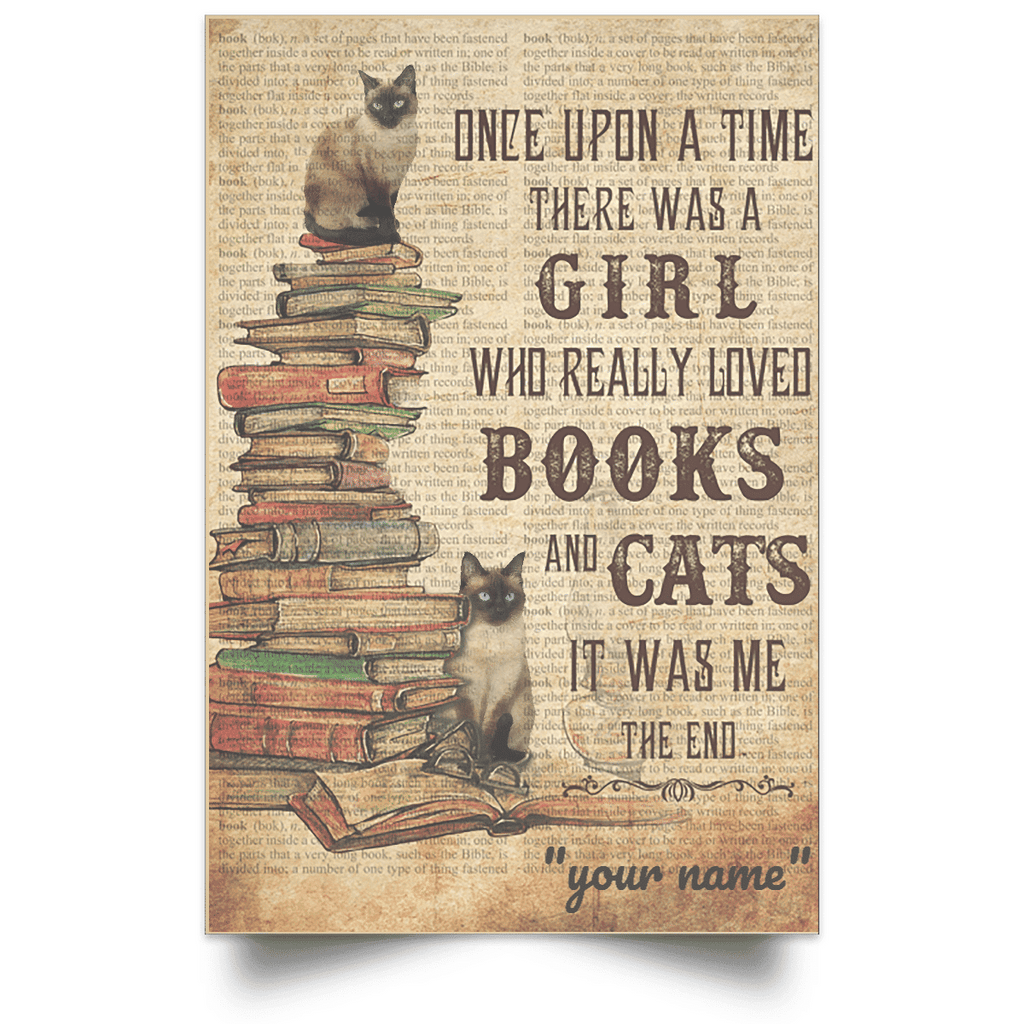 Personalized Canvas Frames Home Decoration Books And Cats Once Upon A Time Wall Art Gift Home Decor Framed Prints, Canvas