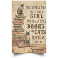 Personalized Canvas Frames Home Decoration Books And Cats Once Upon A Time Wall Art Gift Home Decor Framed Prints, Canvas