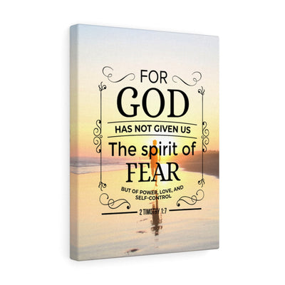 Scripture Canvas Spirit of Fear 2 Timothy 1:7 Scripture Christian Wall Art Bible Verse Meaningful Home Decor Gifts Unique Housewarming Gift Ideas Framed Prints, Canvas