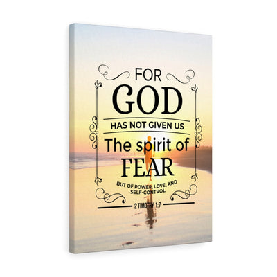Scripture Canvas Spirit of Fear 2 Timothy 1:7 Scripture Christian Wall Art Bible Verse Meaningful Home Decor Gifts Unique Housewarming Gift Ideas Framed Prints, Canvas