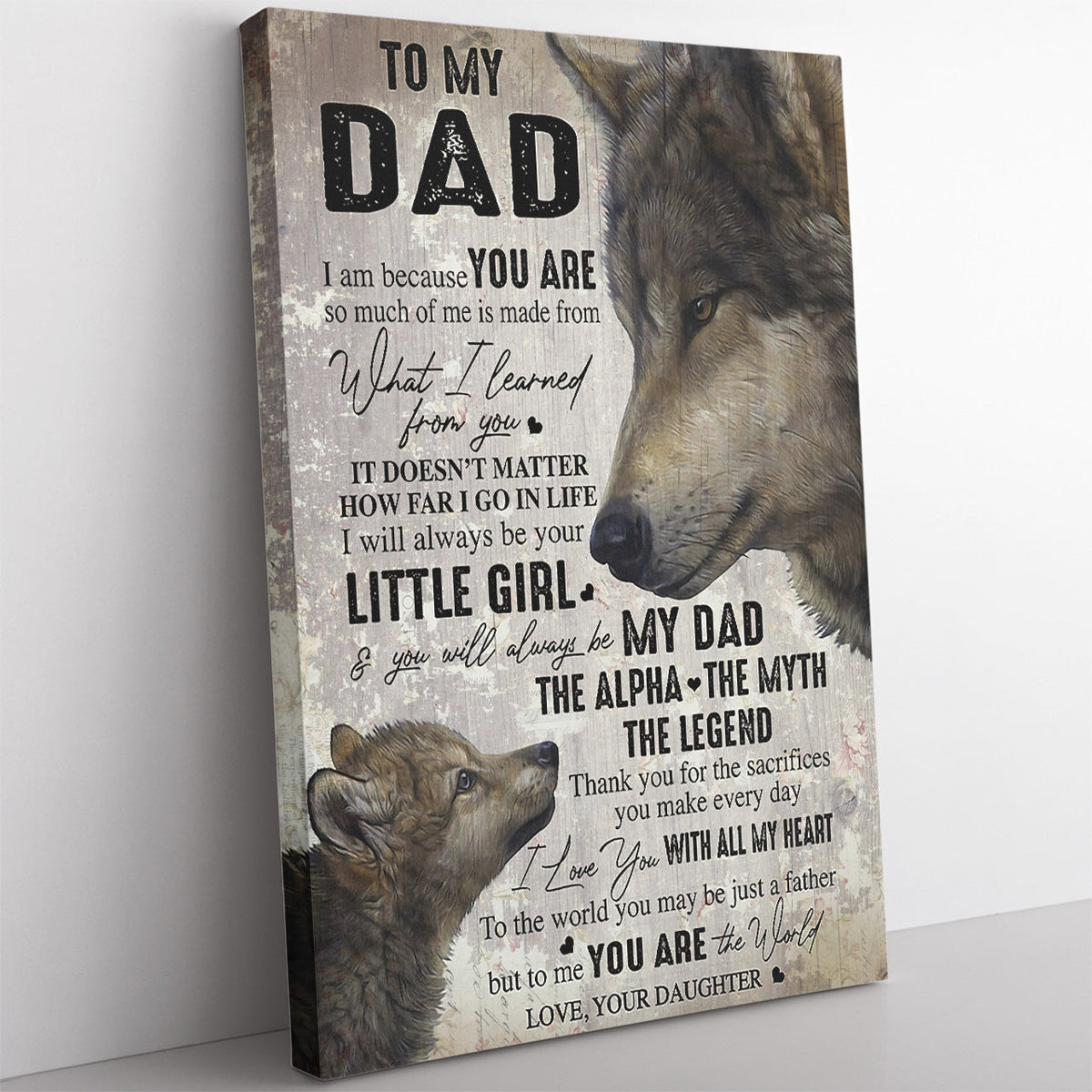 Home Decor Wall Art Gift Ideas Gift For Wolf Dad, My Dad The Myth The Legend Home Decor Wall Art Gift Ideas Framed Prints, Canvas
