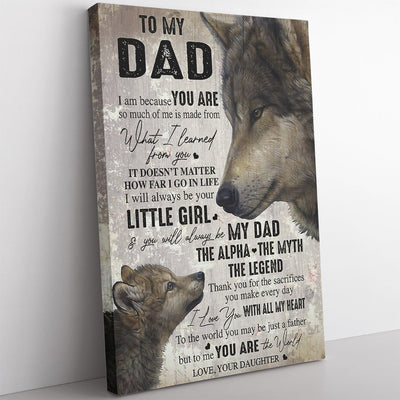 Home Decor Wall Art Gift Ideas Gift For Wolf Dad, My Dad The Myth The Legend Home Decor Wall Art Gift Ideas Framed Prints, Canvas