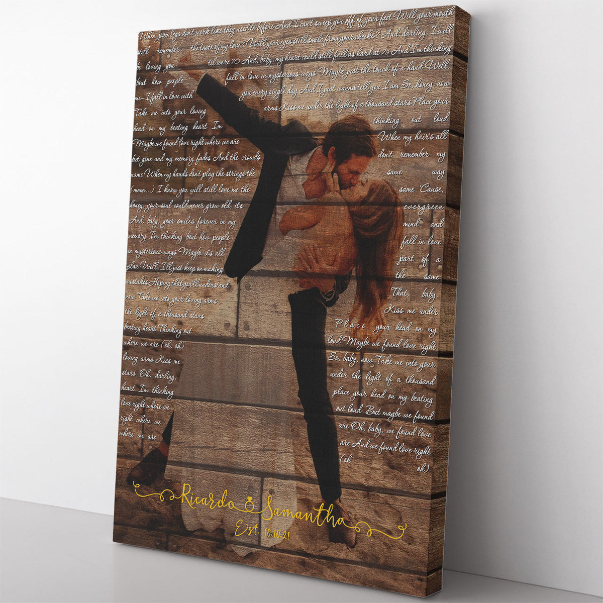 5th Anniversary Home Decor Wall Art Gift Ideas Gift First Dance Song Lyrics, Anniversary Vows Wood Print Photo Home Decor Wall Art Gift Ideas Wall Art Framed Prints, Canvas