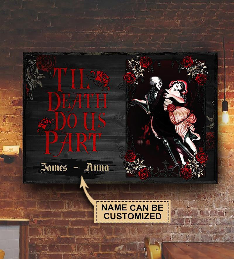 Personalized Canvas Frames Home Decoration Dancing Skeleton Couple  Framed Prints, Canvas