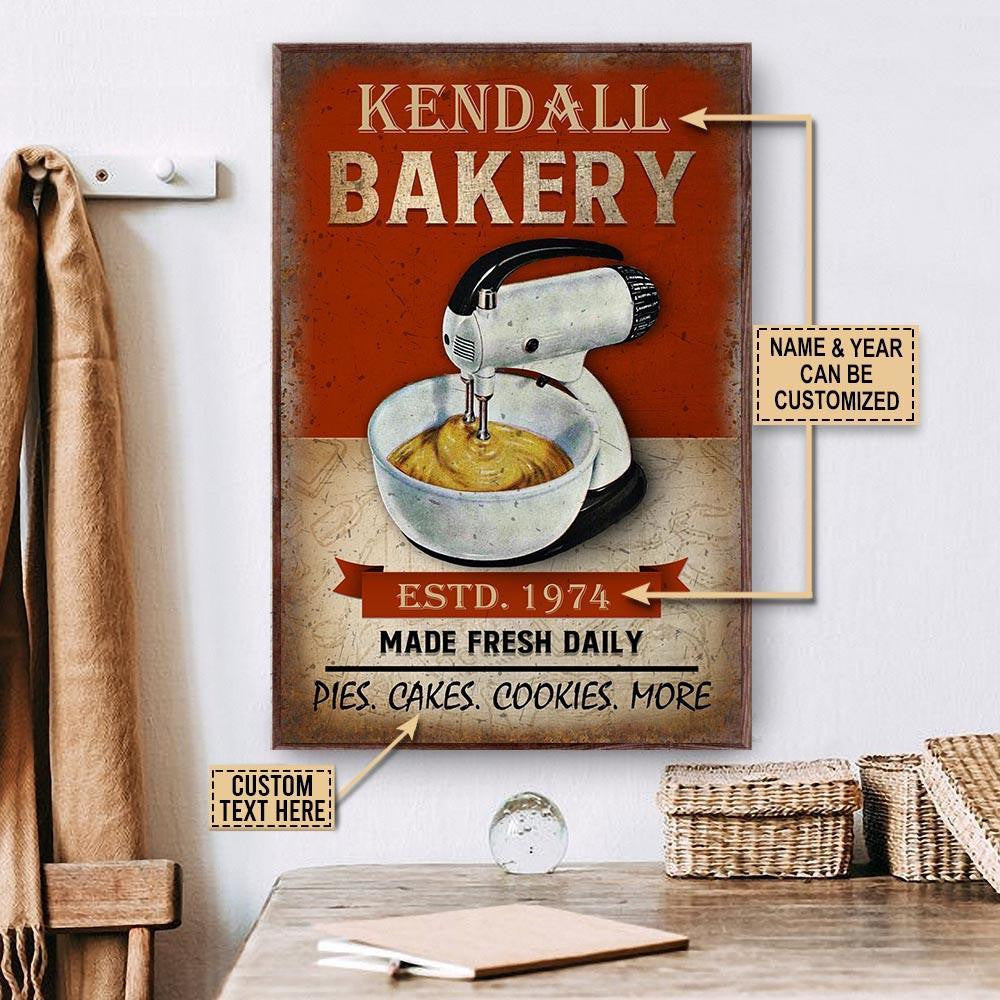 Personalized Canvas Frames Home Decoration Baking Made Fresh Daily Red  Framed Prints, Canvas