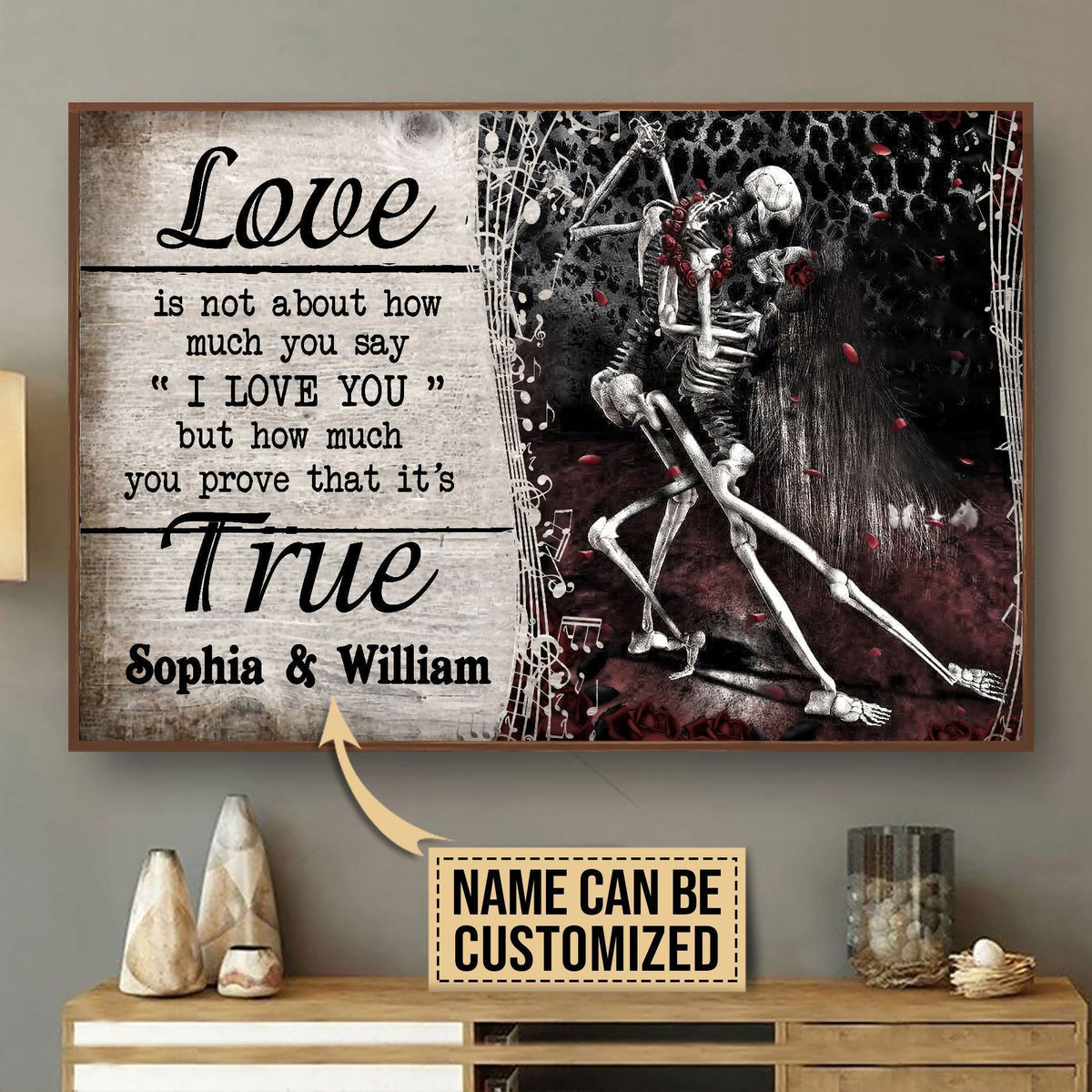 Personalized Canvas Frames Home Decoration Dancing Skeleton Love Is Not About  Framed Prints, Canvas