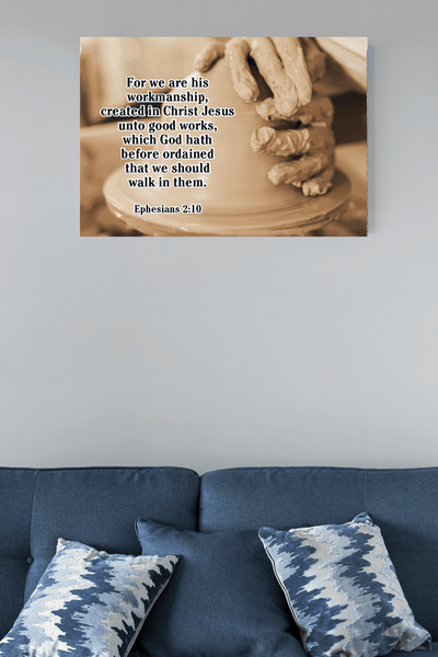 Scripture Canvas We Are His Workmanship Ephesians 2:10 Scripture Christian Wall Art Bible Verse Meaningful Home Decor Gifts Unique Housewarming Gift Ideas Framed Prints, Canvas