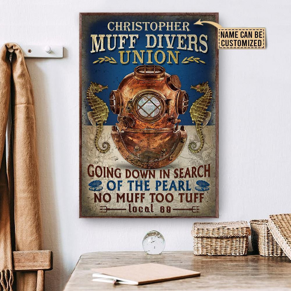 Personalized Canvas Frames Home Decoration Diving Blue Muff Divers Union  Framed Prints, Canvas