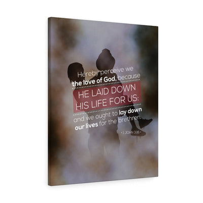 Scripture Canvas His Life For Us 1 John 3:16 Christian Wall Art Bible Verse Meaningful Home Decor Gifts Unique Housewarming Gift Ideas Framed Prints, Canvas