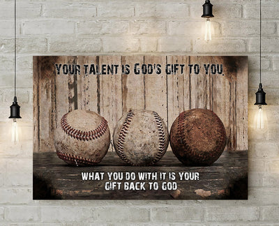 Baseball Your Talent Is God'Gift To You - Housewarming Home Decor Wall Art Gift Ideas, Gift For You, Gift For Baseball Lover, Gift For Sport Lover, Living Room Wall Art, Bedroom Wall Art Framed Prints, Canvas