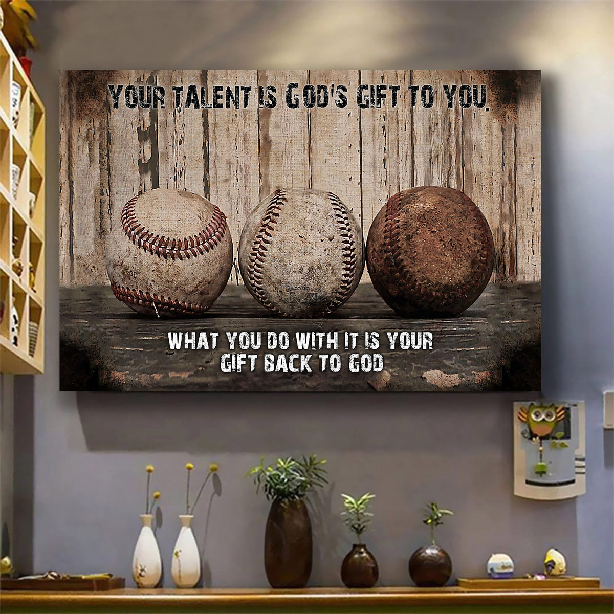 Baseball Your Talent Is God'Gift To You - Housewarming Home Decor Wall Art Gift Ideas, Gift For You, Gift For Baseball Lover, Gift For Sport Lover, Living Room Wall Art, Bedroom Wall Art Framed Prints, Canvas