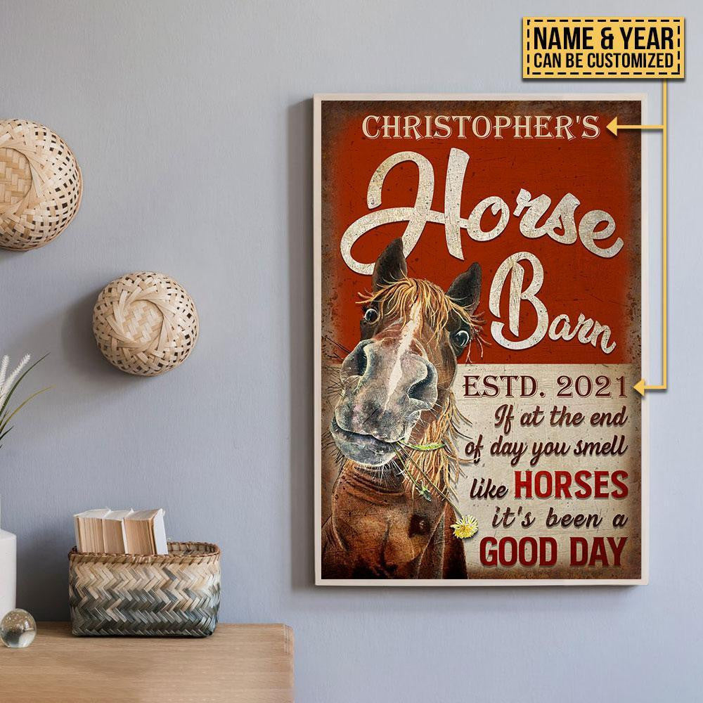 Personalized Canvas Frames Home Decoration Horse Barn Good Day  Framed Prints, Canvas