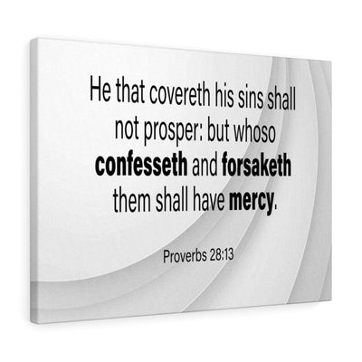 Scripture Canvas Confesses and Renounce Proverbs 28:13 Christian Wall Art Bible Verse Meaningful Home Decor Gifts Unique Housewarming Gift Ideas Framed Prints, Canvas