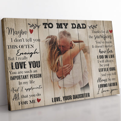 Custom Home Decor Wall Art Gift Ideas Gift For Dad, I Appreciate All That You Do For Me Dad Home Decor Wall Art Gift Ideas Framed Prints, Canvas