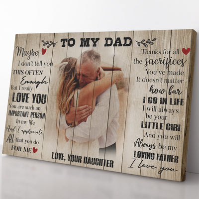 Custom Home Decor Wall Art Gift Ideas Gift For Dad, I Appreciate All That You Do For Me Dad Home Decor Wall Art Gift Ideas Framed Prints, Canvas