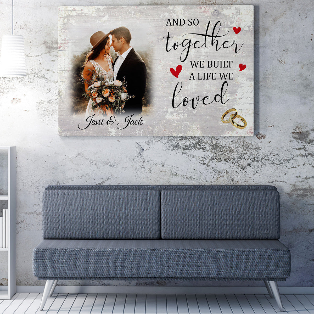 Personalized Custom Photo Wall Art Gift Ideas Gift For Husband, And so Together We Built a Life We Loved Home Decor Wall Art Gift Ideas Framed Prints, Canvas