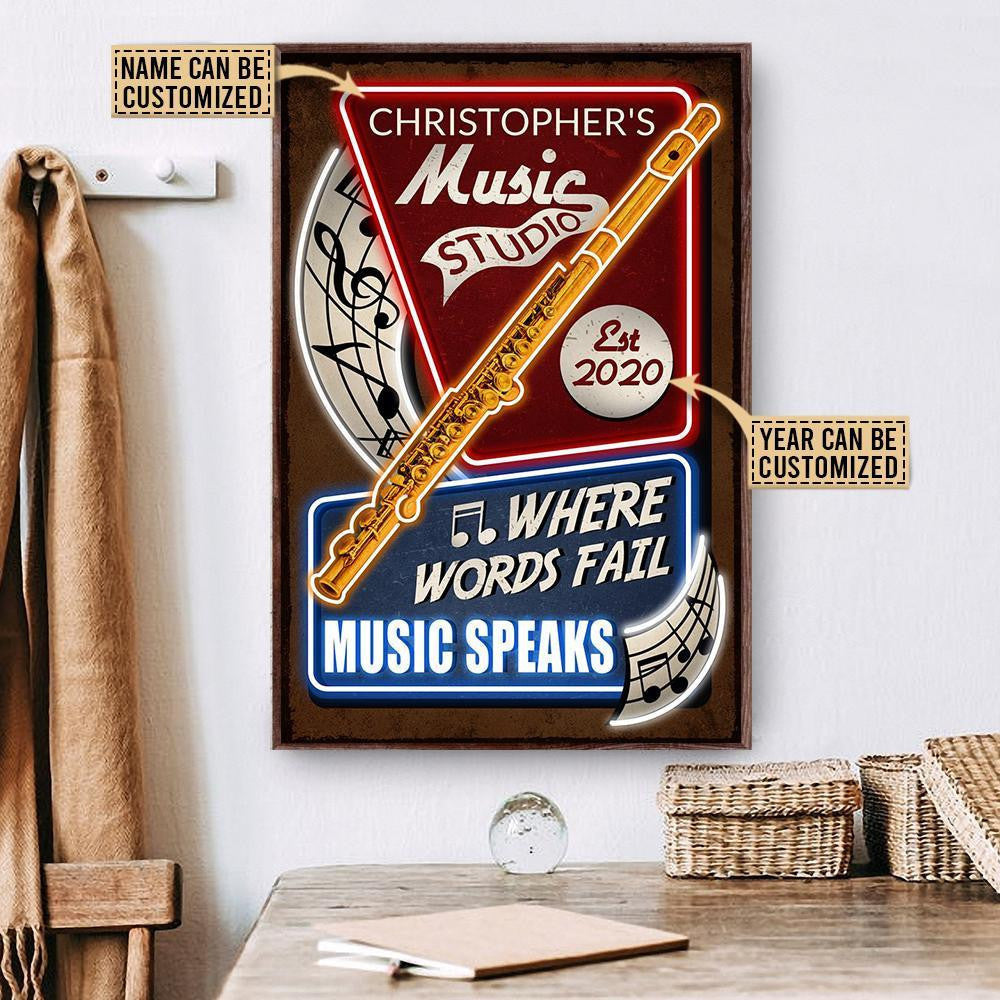 Personalized Canvas Frames Home Decoration Flute Music Speaks  Framed Prints, Canvas